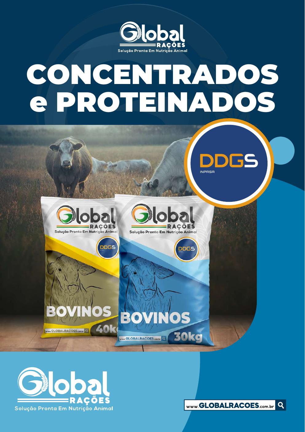 Capa do catálogo de concentrados e proteinados